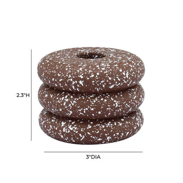 TOV Furniture Gabby Speckled Stacked Candleholder - Handmade Concrete Accent for Modern & Rustic Home Decor Rust TOV-C18871