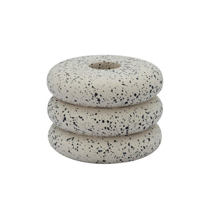 TOV Furniture Gabby Speckled Stacked Candleholder - Handmade Concrete Accent for Modern & Rustic Home Decor Cream TOV-C18872