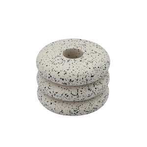 TOV Furniture Gabby Speckled Stacked Candleholder - Handmade Concrete Accent for Modern & Rustic Home Decor Cream TOV-C18872