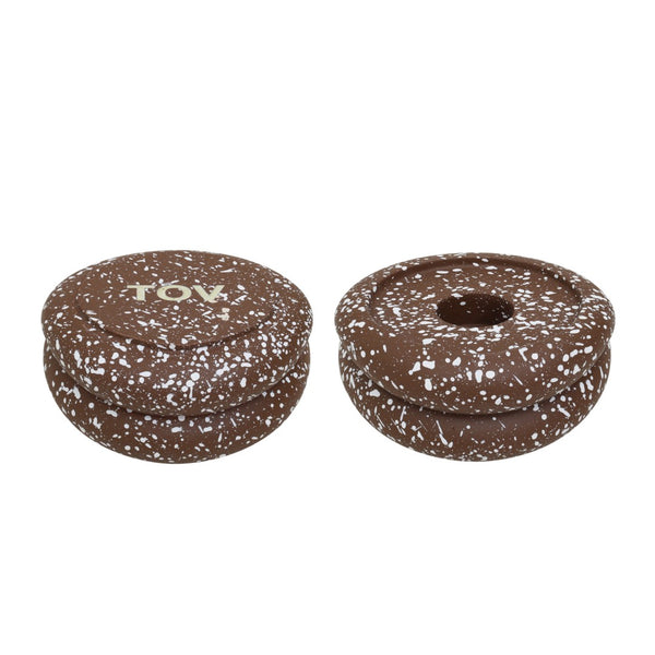 TOV Furniture Gabby Stacking Candle Holder Set - Sculptural Concrete Design for Modern and Rustic Home Decor Rust TOV-C18944