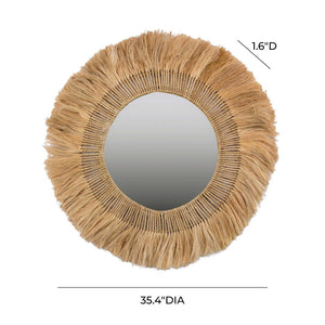 TOV Furniture Karissa Mirror - Handcrafted Abaca Fiber Design for Bohemian & Safari-Inspired Home Décor Elegance TOV-C21002