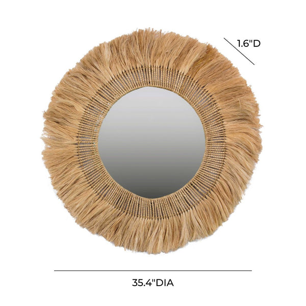 TOV Furniture Karissa Mirror - Handcrafted Abaca Fiber Design for Bohemian & Safari-Inspired Home Décor Elegance TOV-C21002