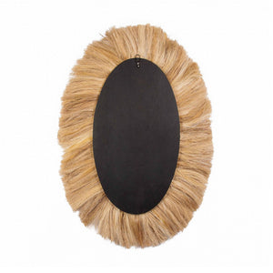 TOV Furniture Tribal 25.6"x35.4" Handcrafted Abaca Grass Oval Wall Mirror – Elegant Natural Décor for Any Space TOV-C21005