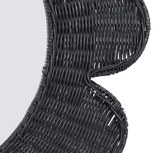 TOV Furniture Coralie 33.4" Handcrafted Rattan Round Mirror - Sculptural Floral Design for Brightening Spaces Black TOV-C21038