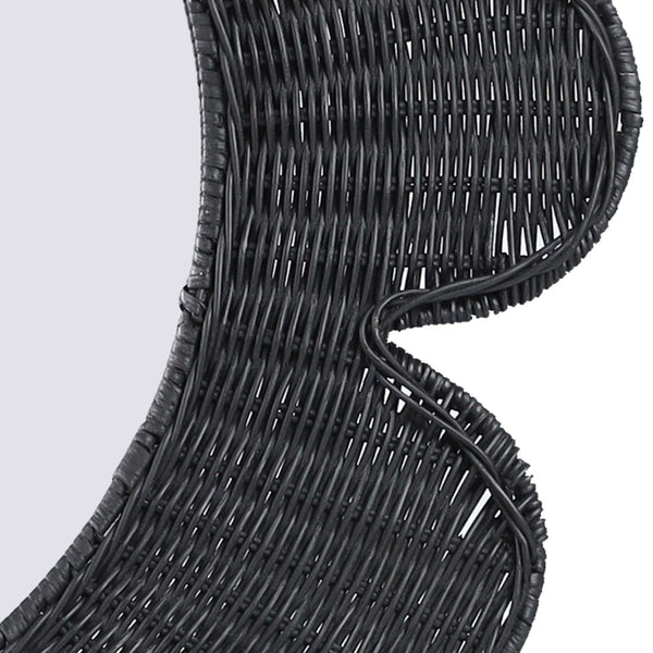 TOV Furniture Coralie 33.4" Handcrafted Rattan Round Mirror - Sculptural Floral Design for Brightening Spaces Black TOV-C21038