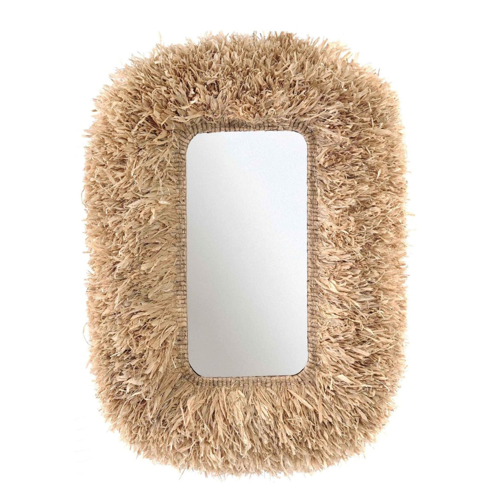 TOV Furniture Palm Natural Sisal Rectangular Wall Mirror - Handwoven Coastal Decor for Modern & Bohemian Spaces TOV-C21045