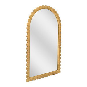 TOV Furniture Bama Jumbo 48" x 79" Handcrafted Natural Rattan Arched Mirror - Coastal Charm for Any Room TOV-C21049