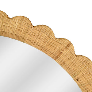 TOV Furniture Bama Jumbo 48" x 79" Handcrafted Natural Rattan Arched Mirror - Coastal Charm for Any Room TOV-C21049