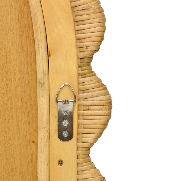 TOV Furniture Bama Jumbo 48" x 79" Handcrafted Natural Rattan Arched Mirror - Coastal Charm for Any Room TOV-C21049