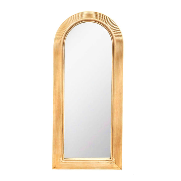 TOV Furniture Tanya 70" Bohemian Rattan Floor Mirror - Handcrafted Organic Design for Elegant Home Décor Natural TOV-C54314
