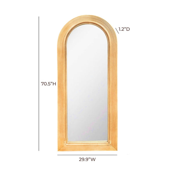 TOV Furniture Tanya 70" Bohemian Rattan Floor Mirror - Handcrafted Organic Design for Elegant Home Décor Natural TOV-C54314