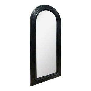 TOV Furniture Tanya 70" Bohemian Rattan Floor Mirror - Handcrafted Organic Design for Elegant Home Décor Black TOV-C54315