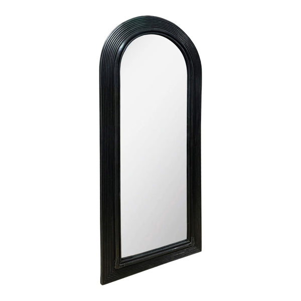 TOV Furniture Tanya 70" Bohemian Rattan Floor Mirror - Handcrafted Organic Design for Elegant Home Décor Black TOV-C54315