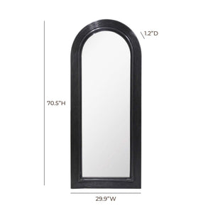 TOV Furniture Tanya 70" Bohemian Rattan Floor Mirror - Handcrafted Organic Design for Elegant Home Décor Black TOV-C54315
