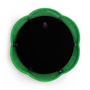 TOV Furniture Zeva 26.6" Handcrafted Round Wall Mirror - Artisanal Accent for Entryways, Living Rooms, and More Green TOV-C54418