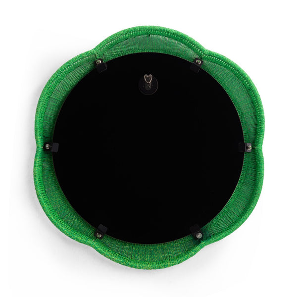 TOV Furniture Zeva 26.6" Handcrafted Round Wall Mirror - Artisanal Accent for Entryways, Living Rooms, and More Green TOV-C54418