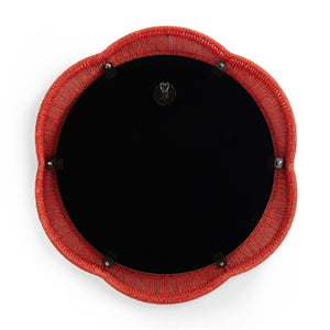 Tov Furniture Zeva Bold Artistry Wall Mirror - Hand-wrapped Spun Paper Cord Frame For Stunning Home Décor Accent Red Glass,Mdf,Metal,Paper Cord Tov-c54419