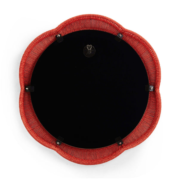 Tov Furniture Zeva Bold Artistry Wall Mirror - Hand-wrapped Spun Paper Cord Frame For Stunning Home Décor Accent Red Glass,Mdf,Metal,Paper Cord Tov-c54419