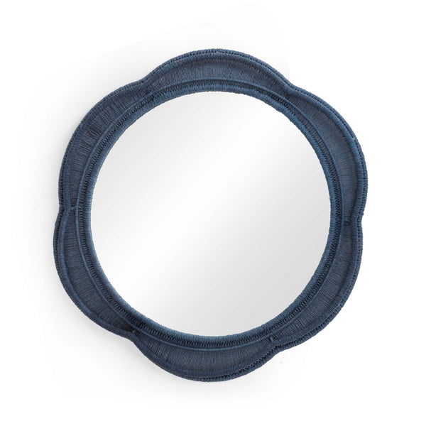 Tov Furniture Zeva Bold Artistry Wall Mirror - Hand-wrapped Spun Paper Cord Frame For Stunning Home Décor Accent Blue Glass,Mdf,Metal,Paper Cord Tov-c54420