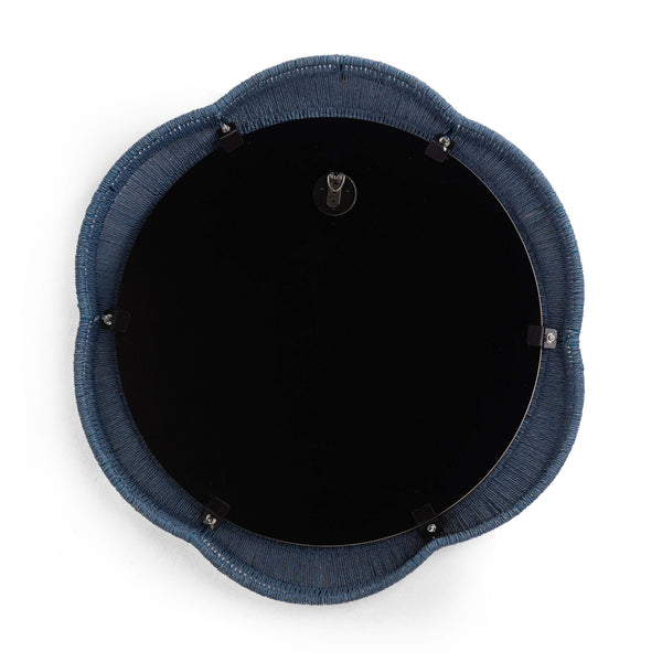 Tov Furniture Zeva Bold Artistry Wall Mirror - Hand-wrapped Spun Paper Cord Frame For Stunning Home Décor Accent Blue Glass,Mdf,Metal,Paper Cord Tov-c54420