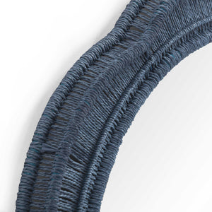 Tov Furniture Zeva Bold Artistry Wall Mirror - Hand-wrapped Spun Paper Cord Frame For Stunning Home Décor Accent Blue Glass,Mdf,Metal,Paper Cord Tov-c54420