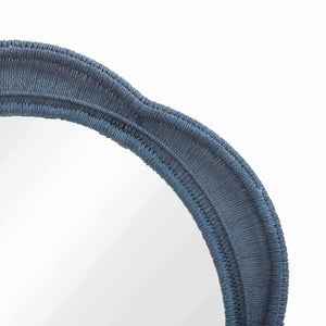 Tov Furniture Zeva Bold Artistry Wall Mirror - Hand-wrapped Spun Paper Cord Frame For Stunning Home Décor Accent Blue Glass,Mdf,Metal,Paper Cord Tov-c54420