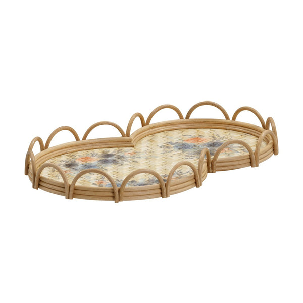TOV Furniture Corey Handwoven Bamboo Figure Eight Tray - Bright Floral Accent for Serving & Home Décor Charm TOV-C54428