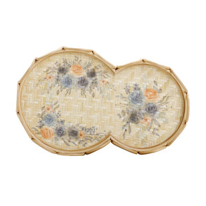 TOV Furniture Corey Handwoven Bamboo Figure Eight Tray - Bright Floral Accent for Serving & Home Décor Charm TOV-C54428