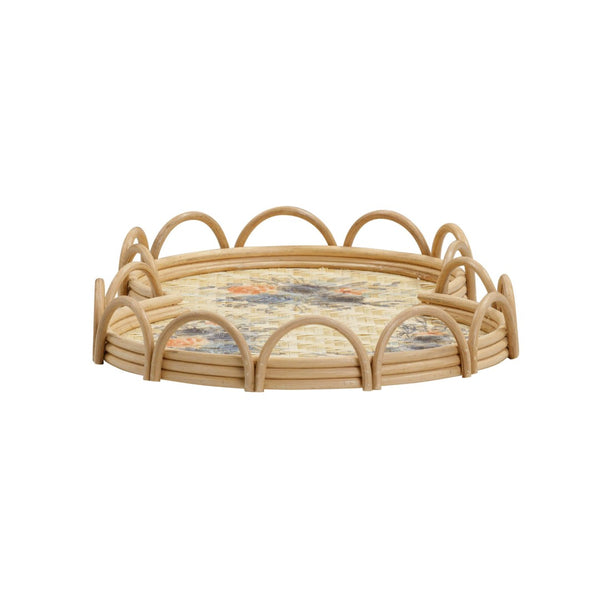 TOV Furniture Corey Handwoven Bamboo Figure Eight Tray - Bright Floral Accent for Serving & Home Décor Charm TOV-C54428