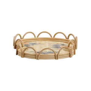 TOV Furniture Corey Handwoven Bamboo Figure Eight Tray - Bright Floral Accent for Serving & Home Décor Charm TOV-C54428