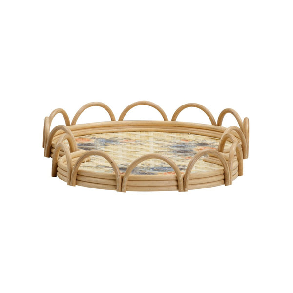TOV Furniture Corey Handwoven Bamboo Figure Eight Tray - Bright Floral Accent for Serving & Home Décor Charm TOV-C54428