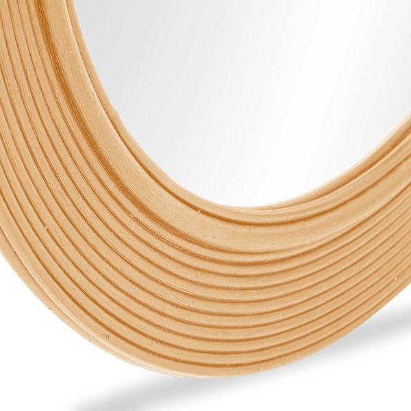 TOV Furniture Tanya Rattan Round Wall Mirror – Bohemian Fluted Frame for Brightening Any Space with Style Natural TOV-C54445