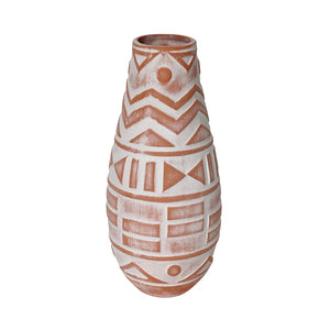 TOV Furniture Earthenware Aztec Teardrop Vase – Handcrafted Terracotta Accent for Boho & Modern Decor Styles TOV-C54680