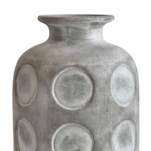TOV Furniture Earthenware Tub Vase - Handcrafted Aztec-Inspired Flower Holder in Grey for Modern Decor Styles TOV-C54682