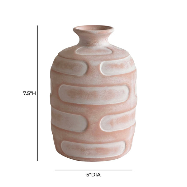 TOV Furniture Earthenware Retro Vase in Terracotta - Handcrafted Artisanal Decor for Modern and Boho Interiors TOV-C54685