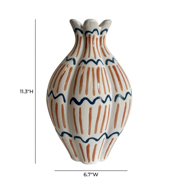 TOV Furniture Ceramic Coastal-Inspired Coral Vase – Handcrafted, Unique Accent for Modern & Boho Interiors TOV-C54688