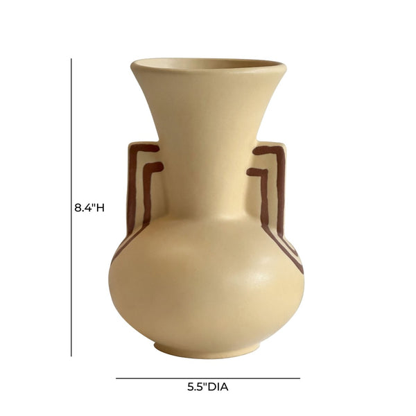 TOV Furniture Ceramic Artisan Line Art Trumpeter Vase - Handcrafted, Versatile Decor for Modern & Boho Interiors TOV-C54692