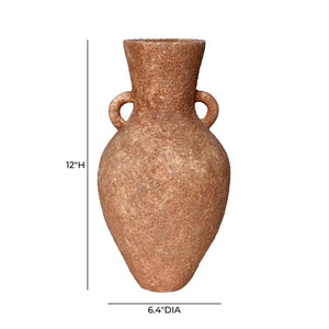 TOV Furniture Earthenware Handcrafted Roman Vase with Handles - Textured Terracotta for Modern & Boho Decor TOV-C54696