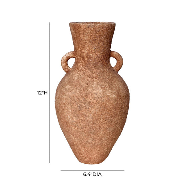 TOV Furniture Earthenware Handcrafted Roman Vase with Handles - Textured Terracotta for Modern & Boho Decor TOV-C54696