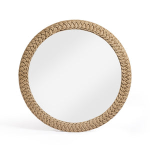 TOV Furniture Midge 40.5" Handwoven Rope Round Wall Mirror - Coastal Charm for Any Room, Easy to Hang & Brighten TOV-C54797