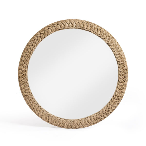 TOV Furniture Midge 40.5" Handwoven Rope Round Wall Mirror - Coastal Charm for Any Room, Easy to Hang & Brighten TOV-C54797