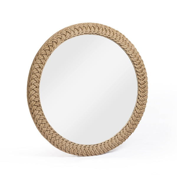 TOV Furniture Midge 40.5" Handwoven Rope Round Wall Mirror - Coastal Charm for Any Room, Easy to Hang & Brighten TOV-C54797