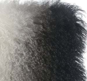 TOV Furniture Tibetan Sheepskin Throw Pillow - Luxurious, Handcrafted Accent for Cozy Home Decor and Style Black and White / 16" TOV-C5700