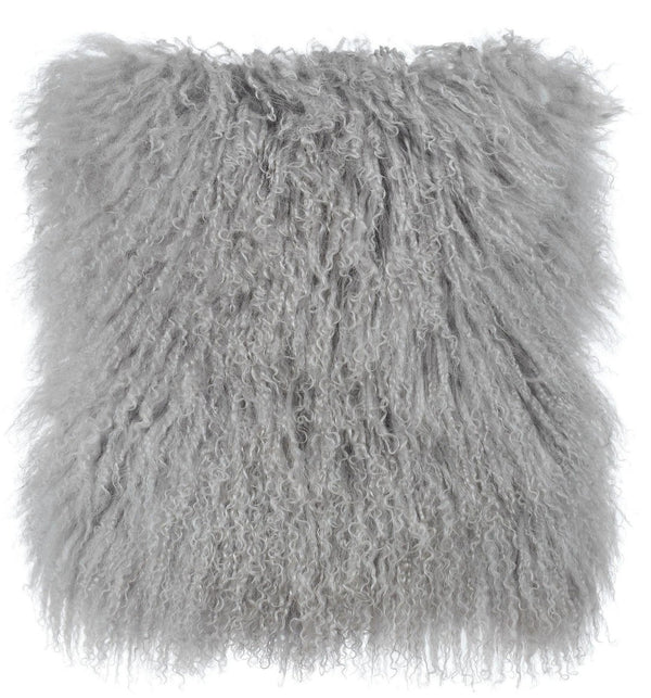 TOV Furniture Tibetan Sheepskin Throw Pillow - Luxurious, Handcrafted Accent for Cozy Home Decor and Style Grey / 16" TOV-C5702