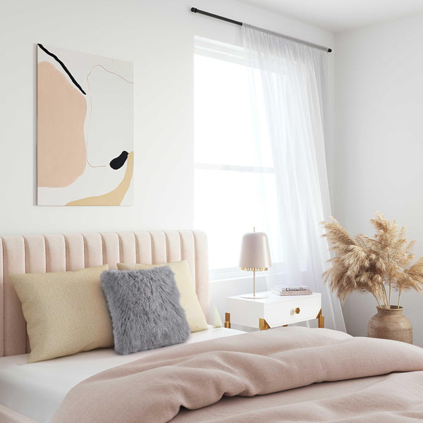 TOV Furniture Tibetan Sheepskin Throw Pillow - Luxurious, Handcrafted Accent for Cozy Home Decor and Style Grey / 16" TOV-C5702