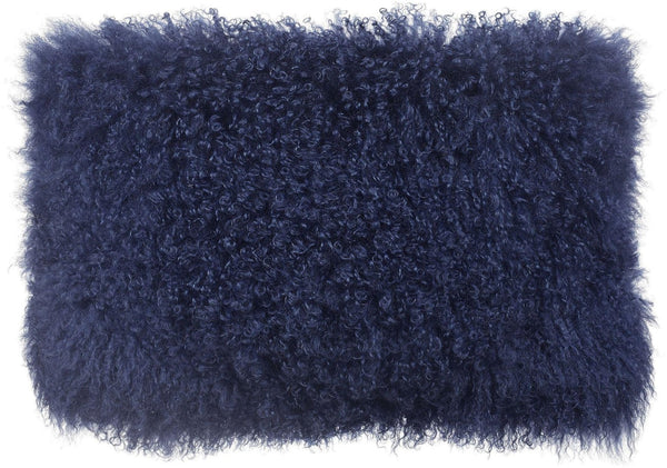 TOV Furniture Tibetan Sheepskin 20"X12" Throw Pillow - Luxurious Plush Comfort for Stylish Home Decor Accents Blue TOV-C5703