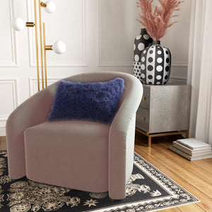 TOV Furniture Tibetan Sheepskin 20"X12" Throw Pillow - Luxurious Plush Comfort for Stylish Home Decor Accents Blue TOV-C5703