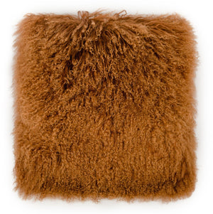 TOV Furniture Tibetan Sheepskin Throw Pillow - Luxurious, Handcrafted Accent for Cozy Home Decor and Style Copper / 20" TOV-C5718