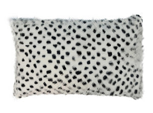TOV Furniture Genuine Goatskin Throw Pillow - Luxe Black-Speckled Design for Elegant Home Decor & Comfort 20" x 12" TOV-C5723