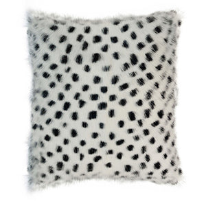 TOV Furniture Genuine Goatskin Throw Pillow - Luxe Black-Speckled Design for Elegant Home Decor & Comfort 16" TOV-C5724